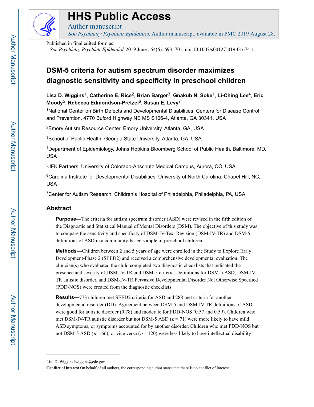 DSM-5 Criteria for Autism Spectrum Disorder Maximizes Diagnostic Sensitivity and Specificity in Preschool Children