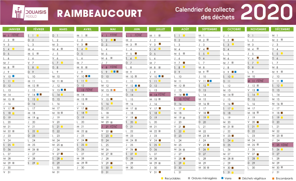 Calendrier De Collecte Des Déchets 2020