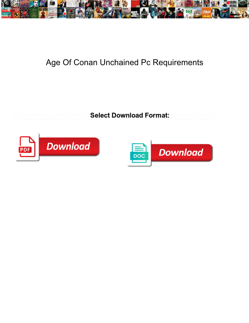 Age of Conan Unchained Pc Requirements