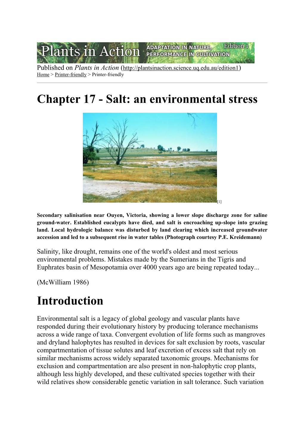 Chapter 17 - Salt: an Environmental Stress