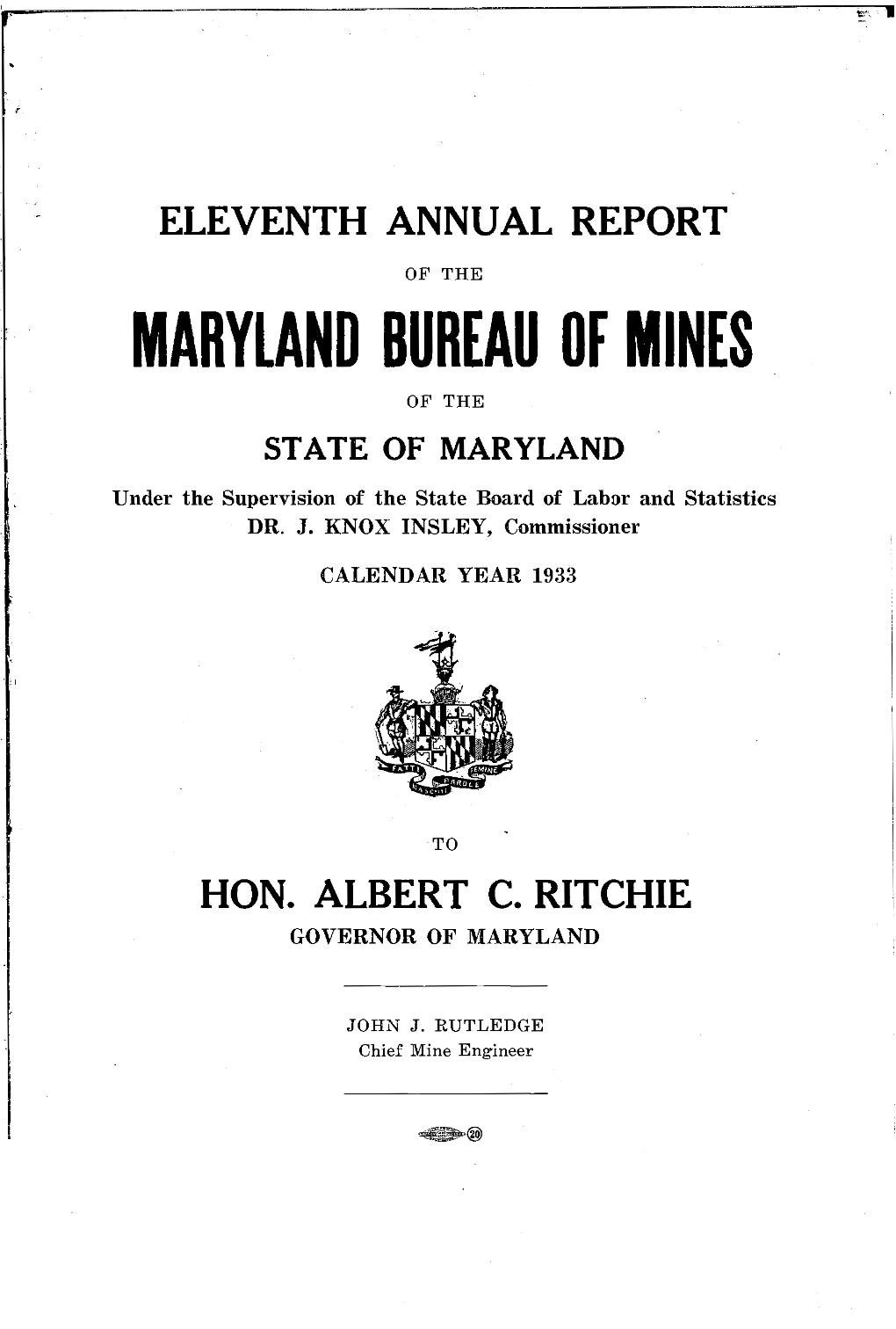Hon. Albert C. Ritchie Governor of Maryland