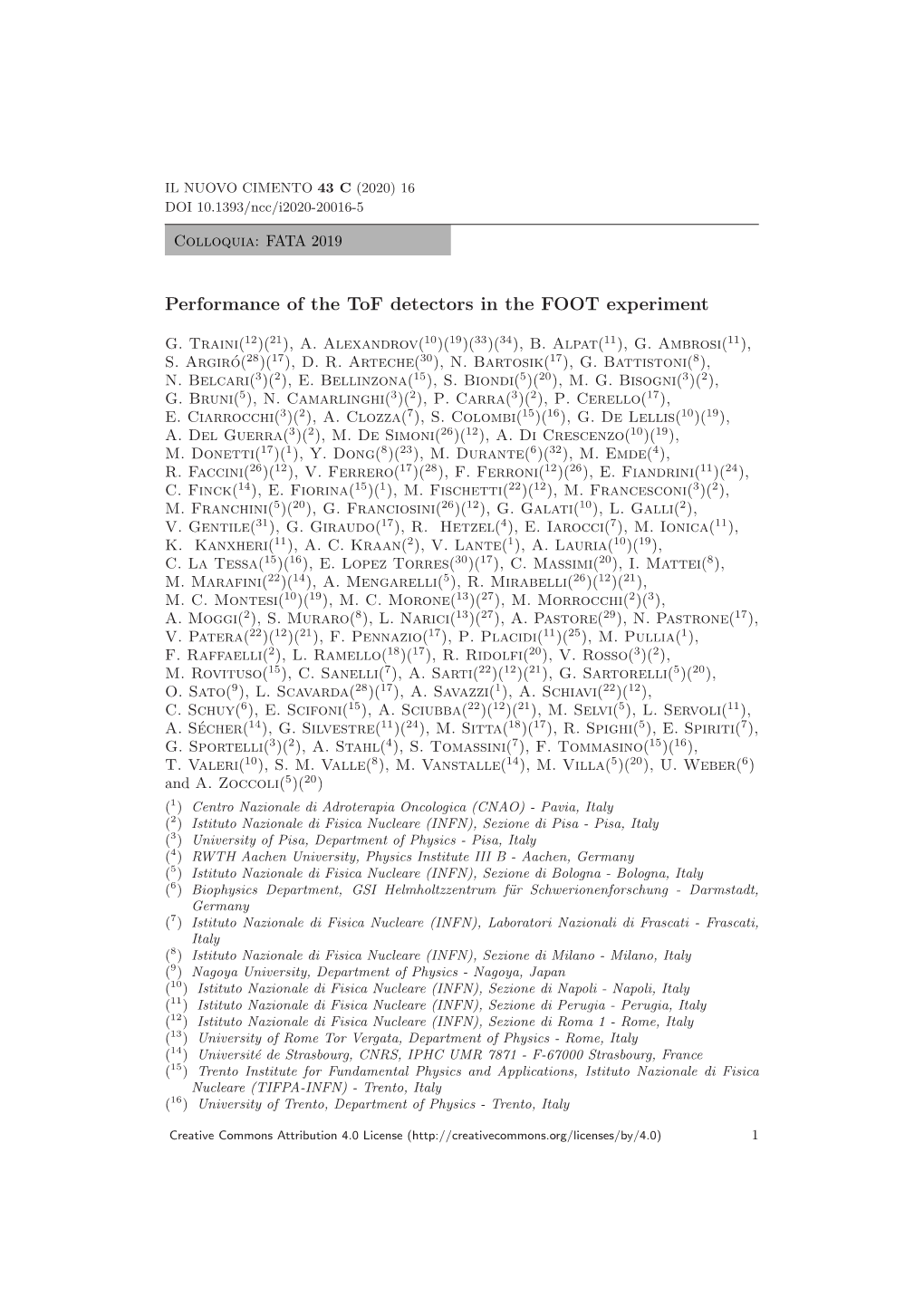 Performance of the Tof Detectors in the FOOT Experiment