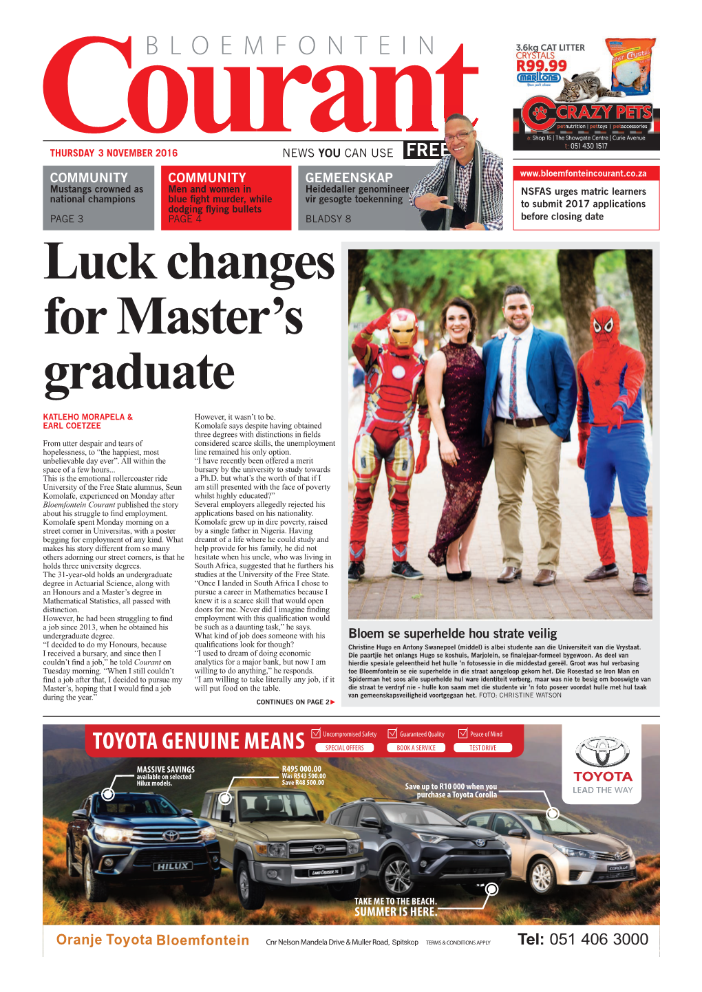 Luck Changes for Master's Graduate