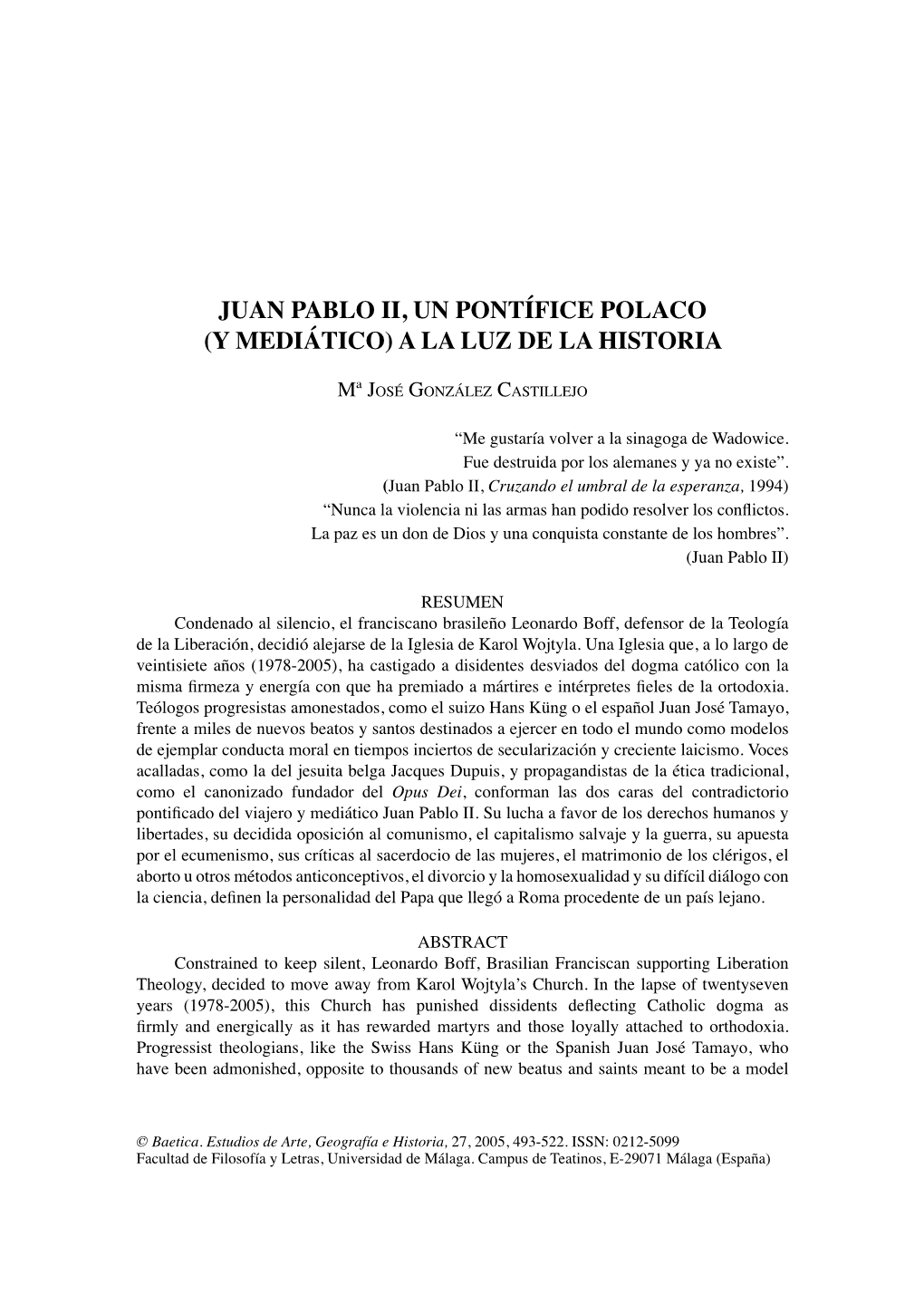 493 Juan Pablo II, Un Pontífice Polaco (Y Mediático) a La Luz De La Historia