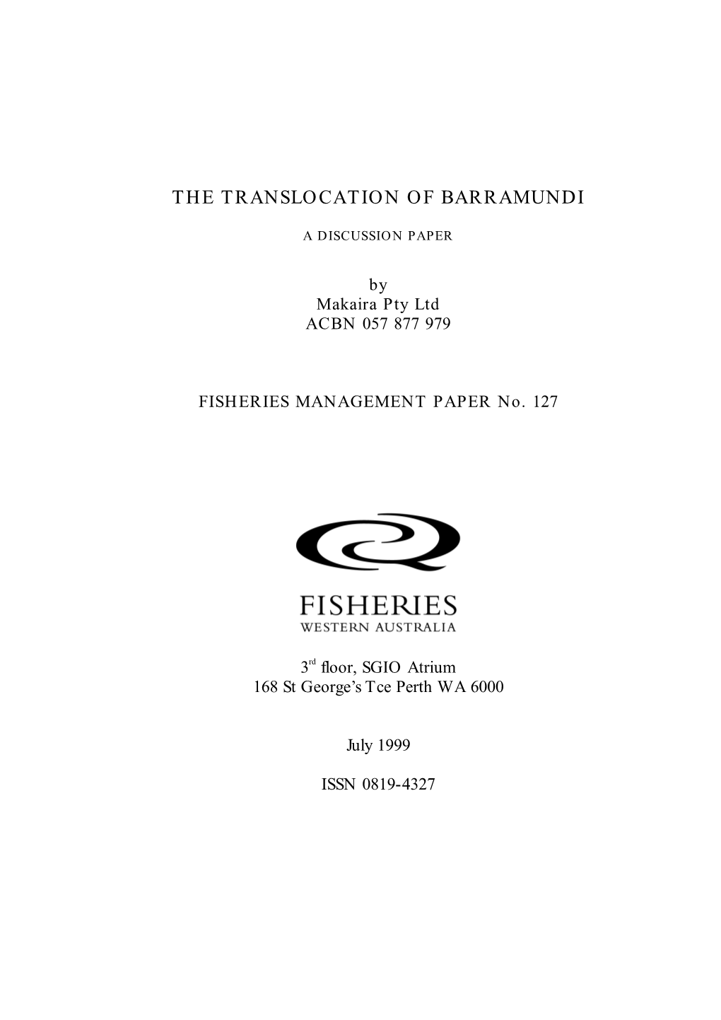 The Translocation of Barramundi