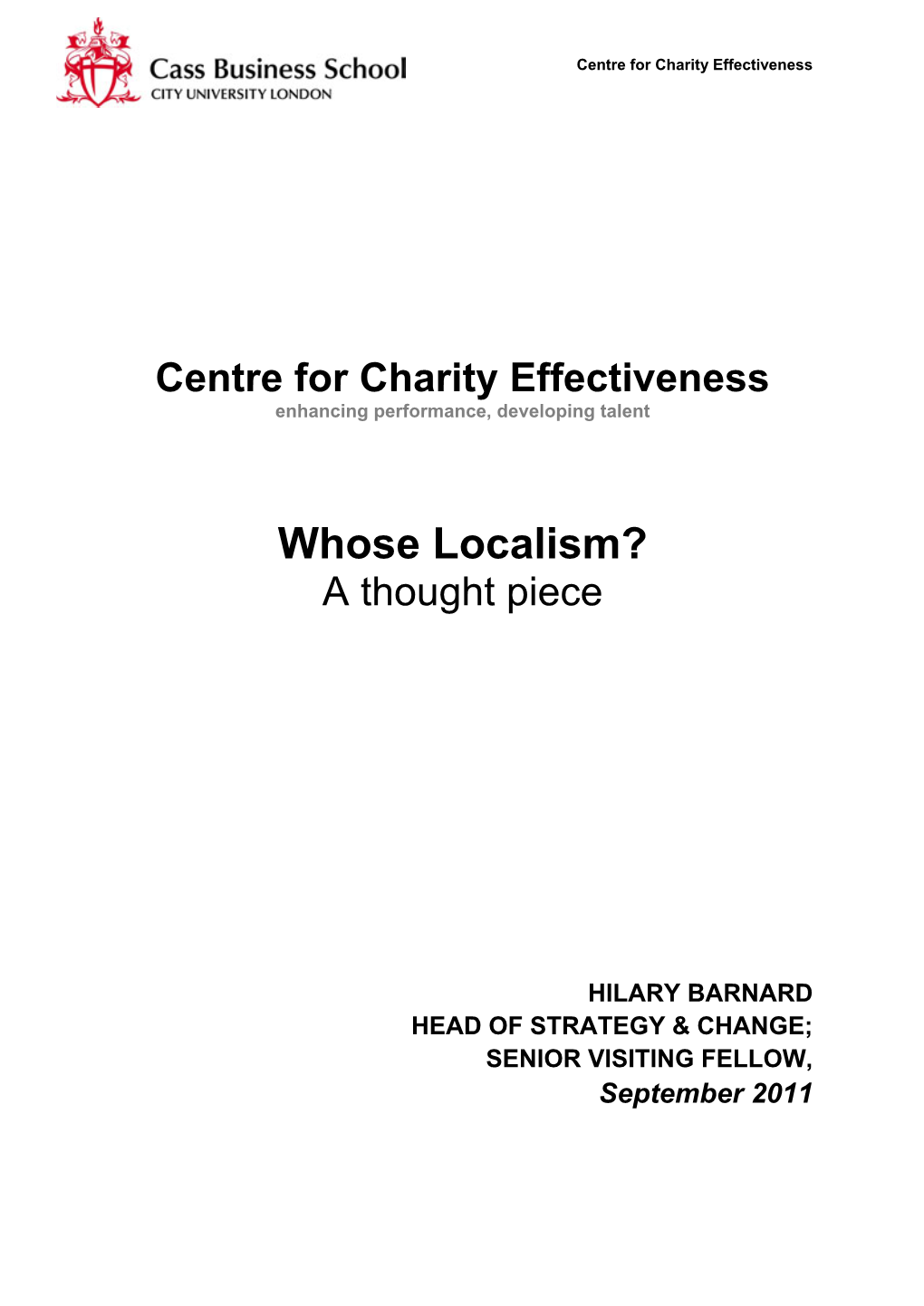 Whose Localism? a Thought Piece