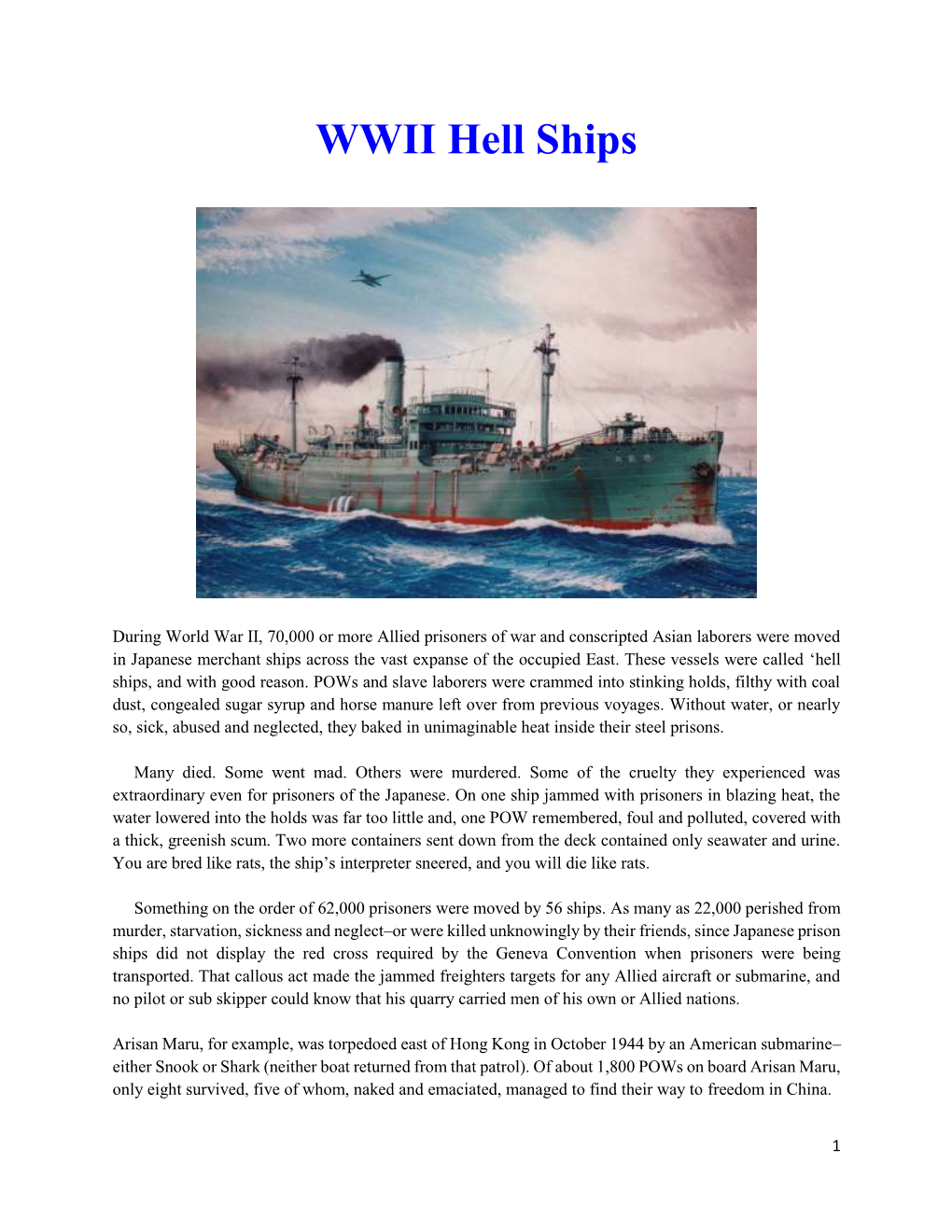 WWII Hell Ships
