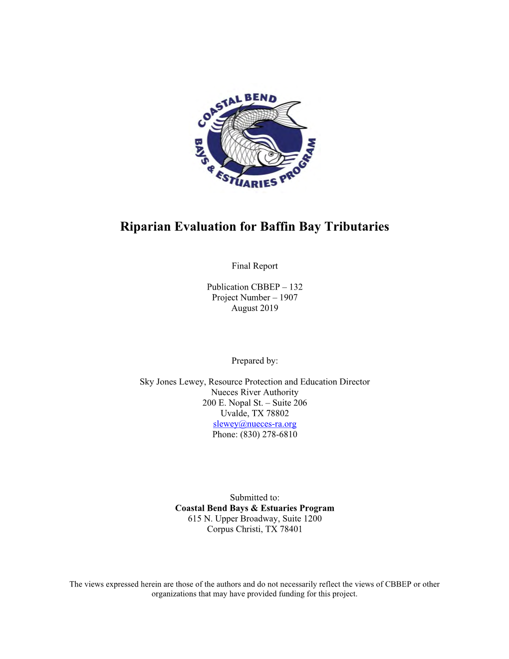 Riparian Evaluation for Baffin Bay Tributaries