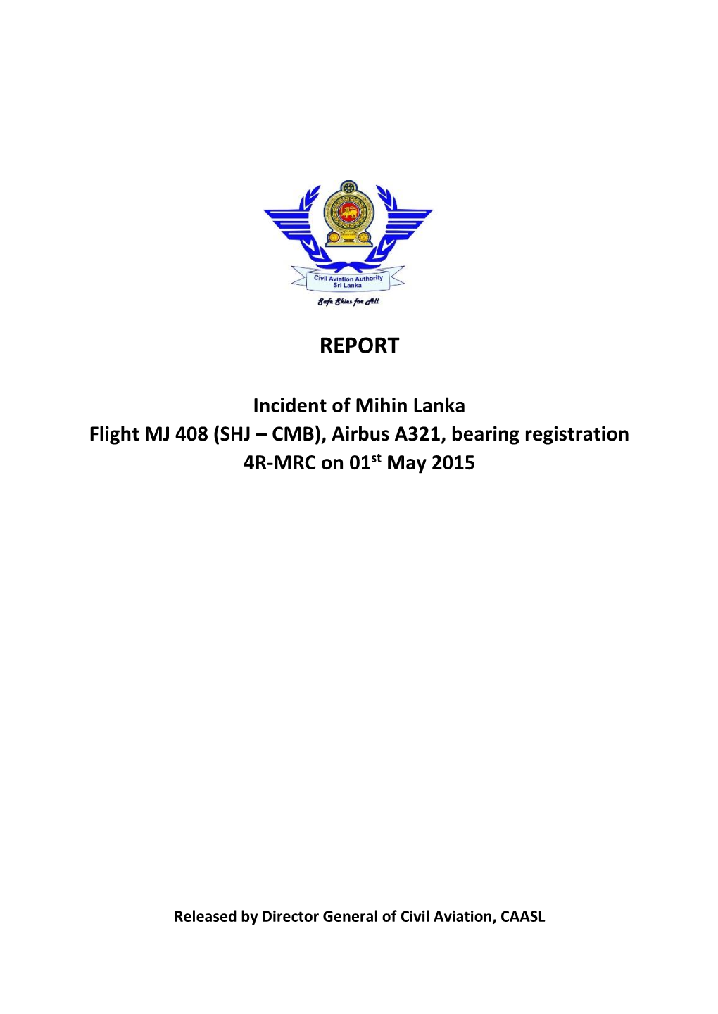 Incident of Mihin Lanka Flight MJ408