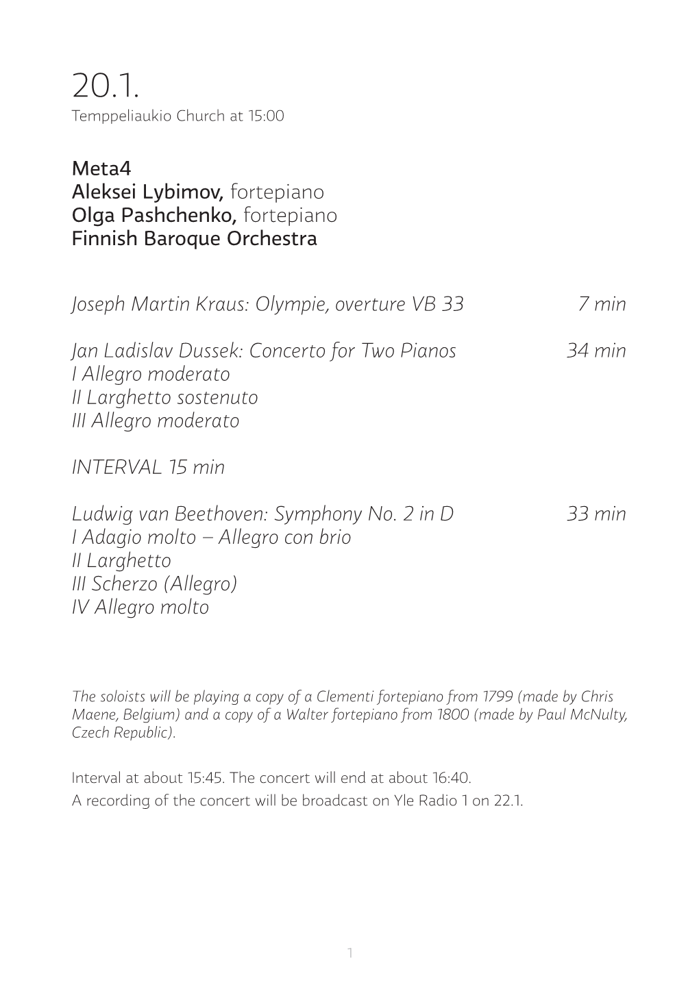 Concert Programme