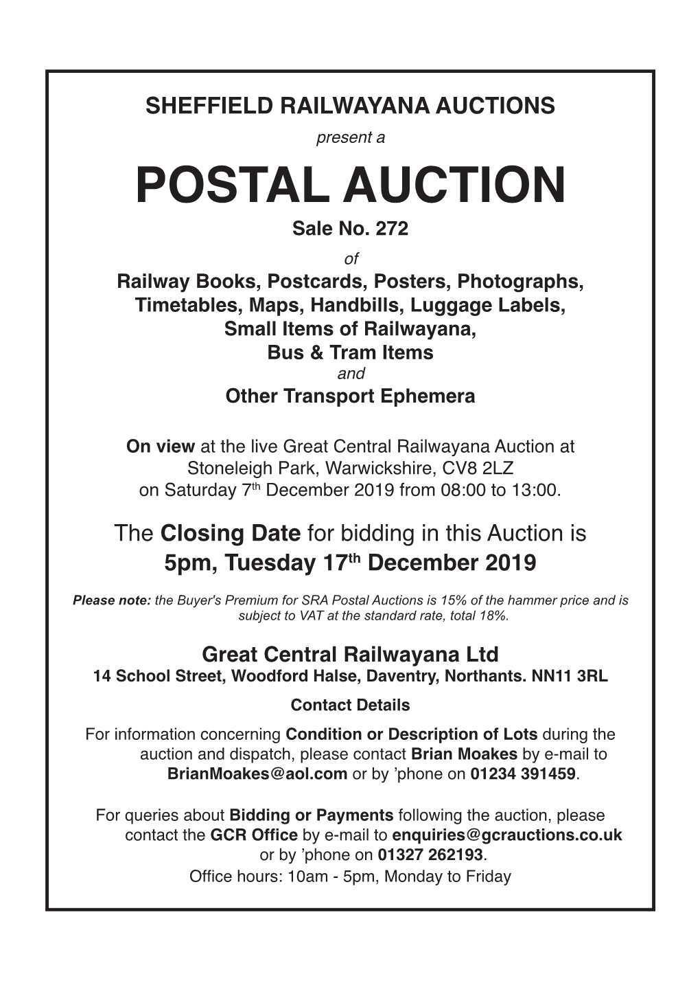 POSTAL AUCTION Sale No