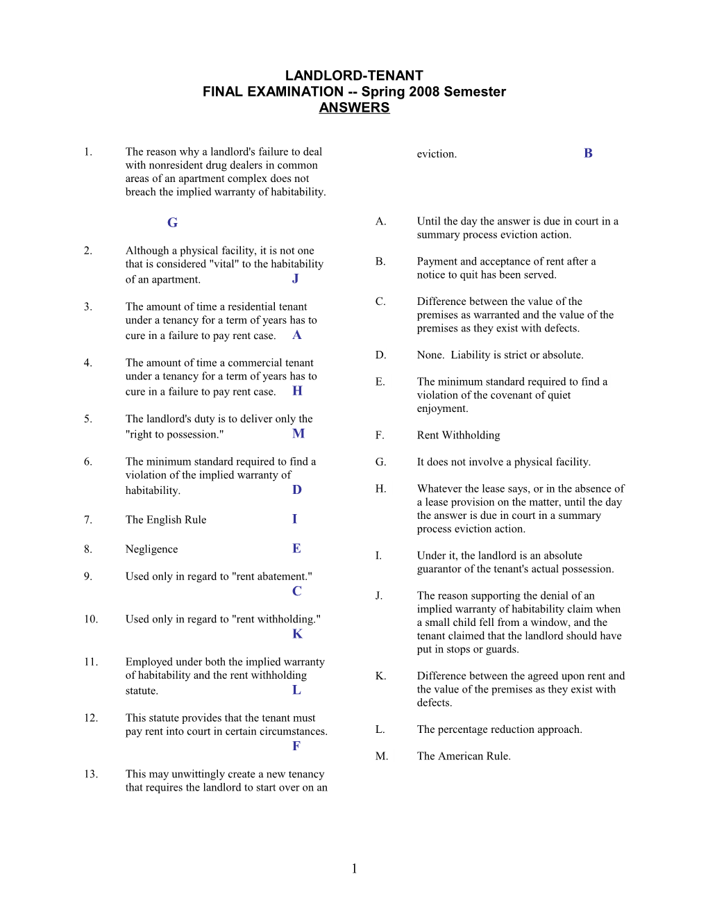 FINAL EXAMINATION Spring 2008 Semester