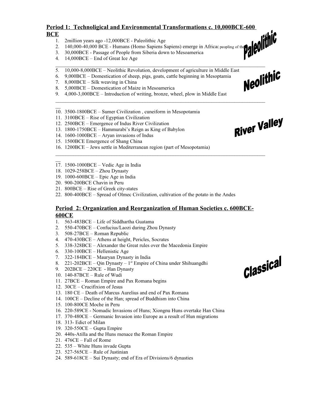 Period 1: Technoligical and Environmental Transformations C