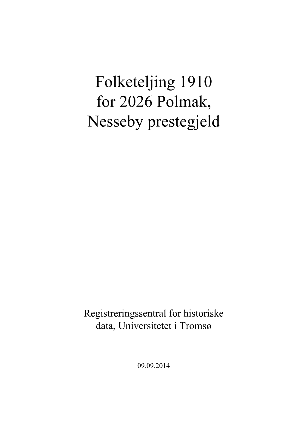 Folketeljing 1910 for 2026 Polmak, Nesseby Prestegjeld