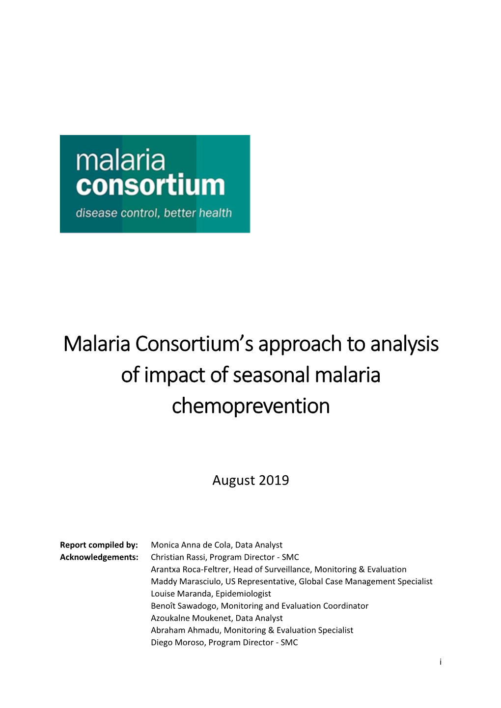Malaria Consortium's Approach to Analysis of Impact of Seasonal