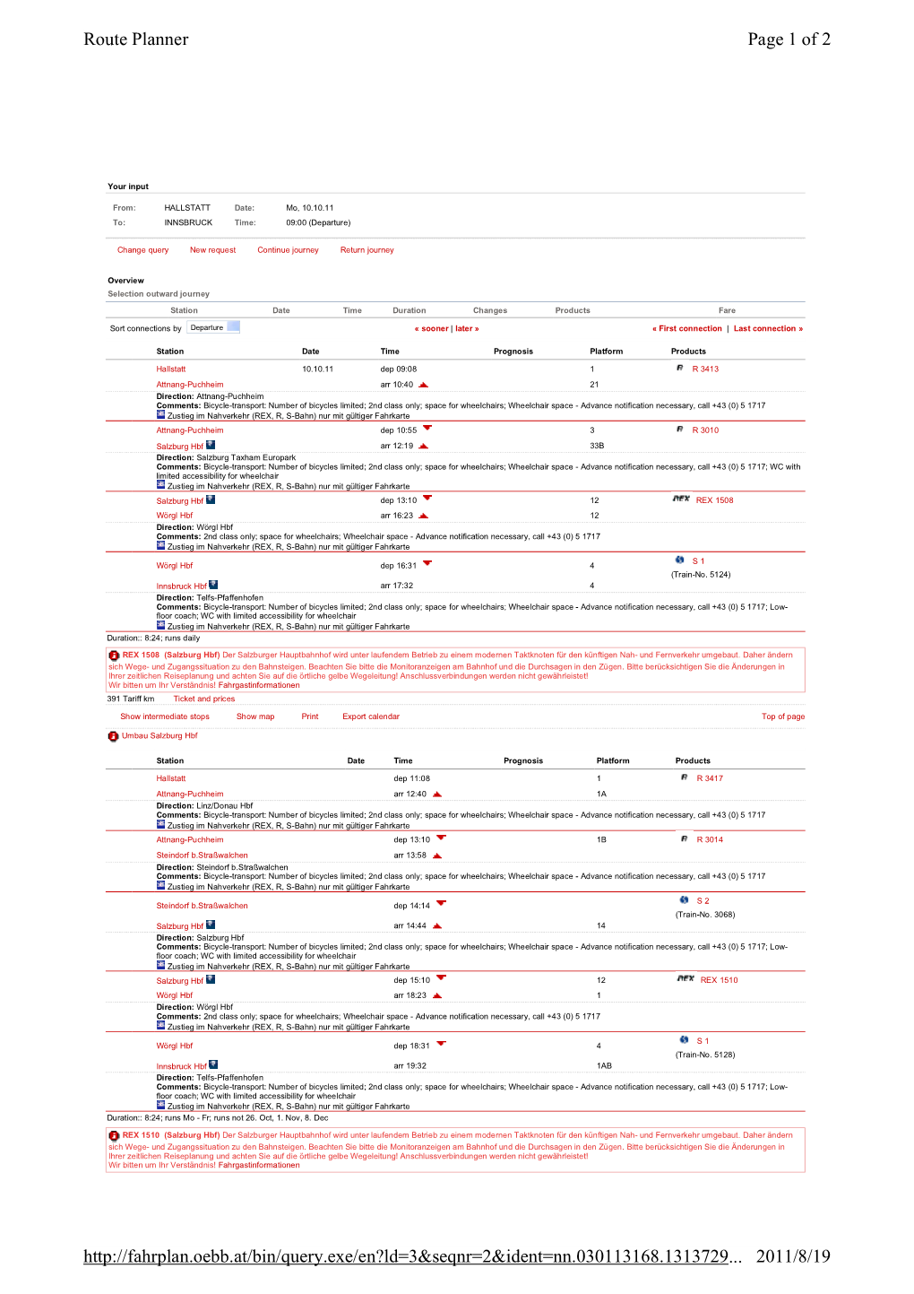 Page 1 of 2 Route Planner 2011/8/19