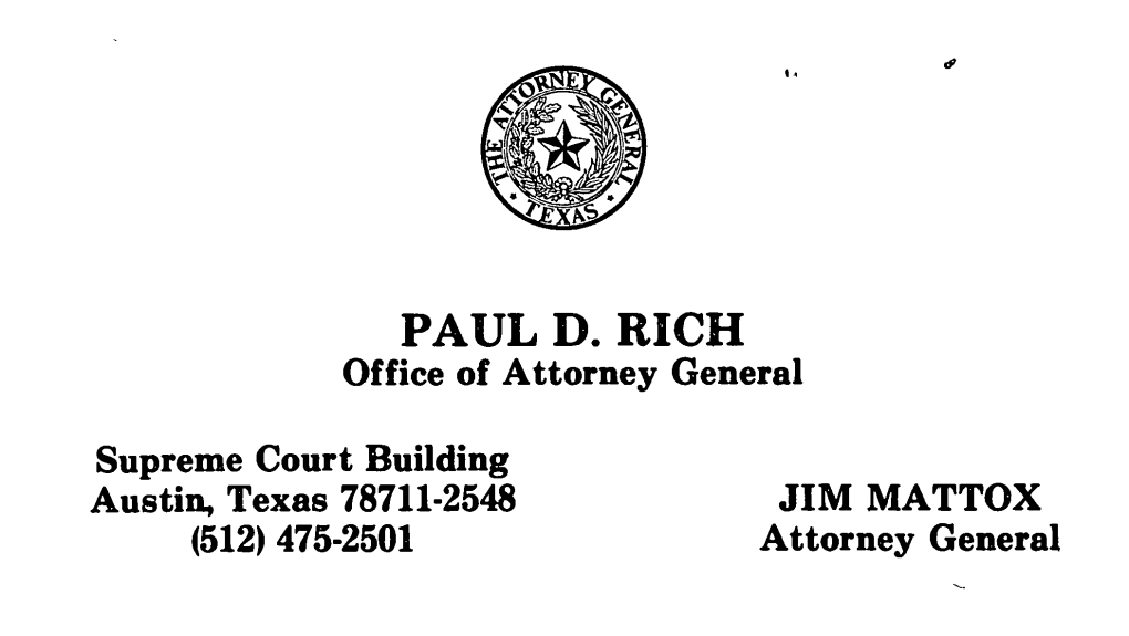 PAUL D. RICH Office of Attorney General