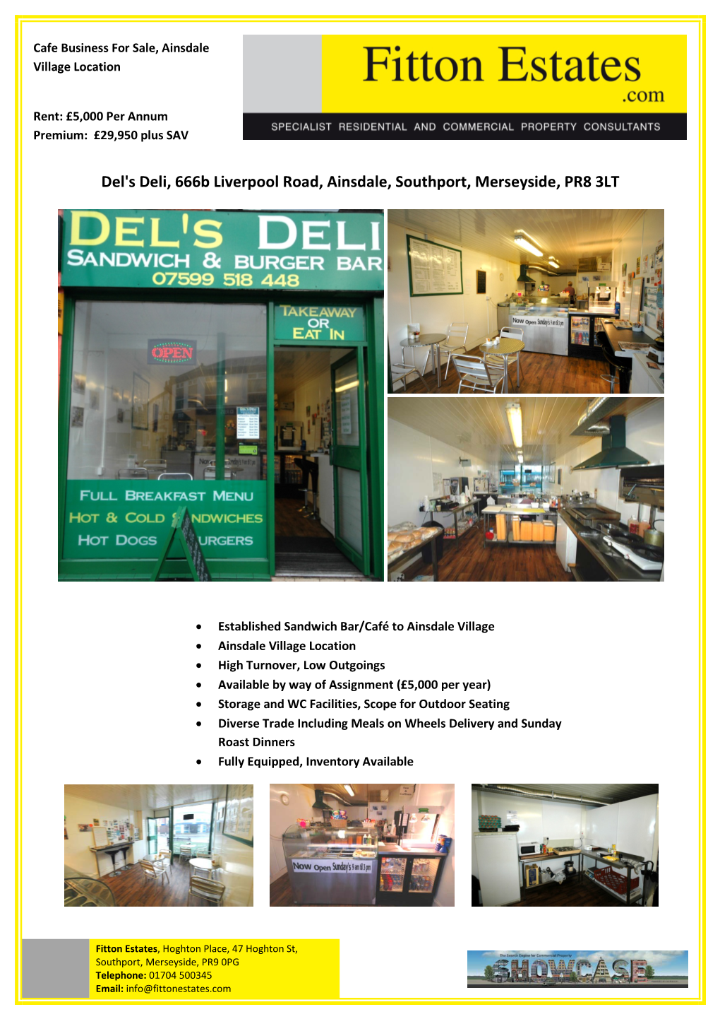 Del's Deli, 666B Liverpool Road, Ainsdale, Southport, Merseyside, PR8 3LT