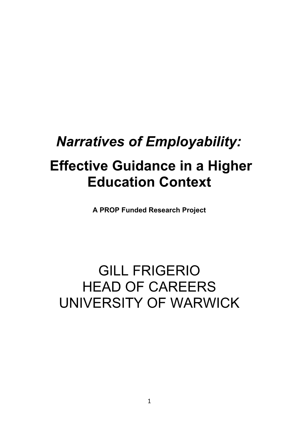 Narratives of Employability