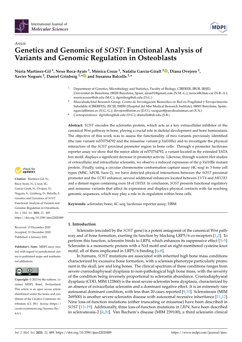 Functional Analysis of Variants and Genomic Regulation in Osteoblasts
