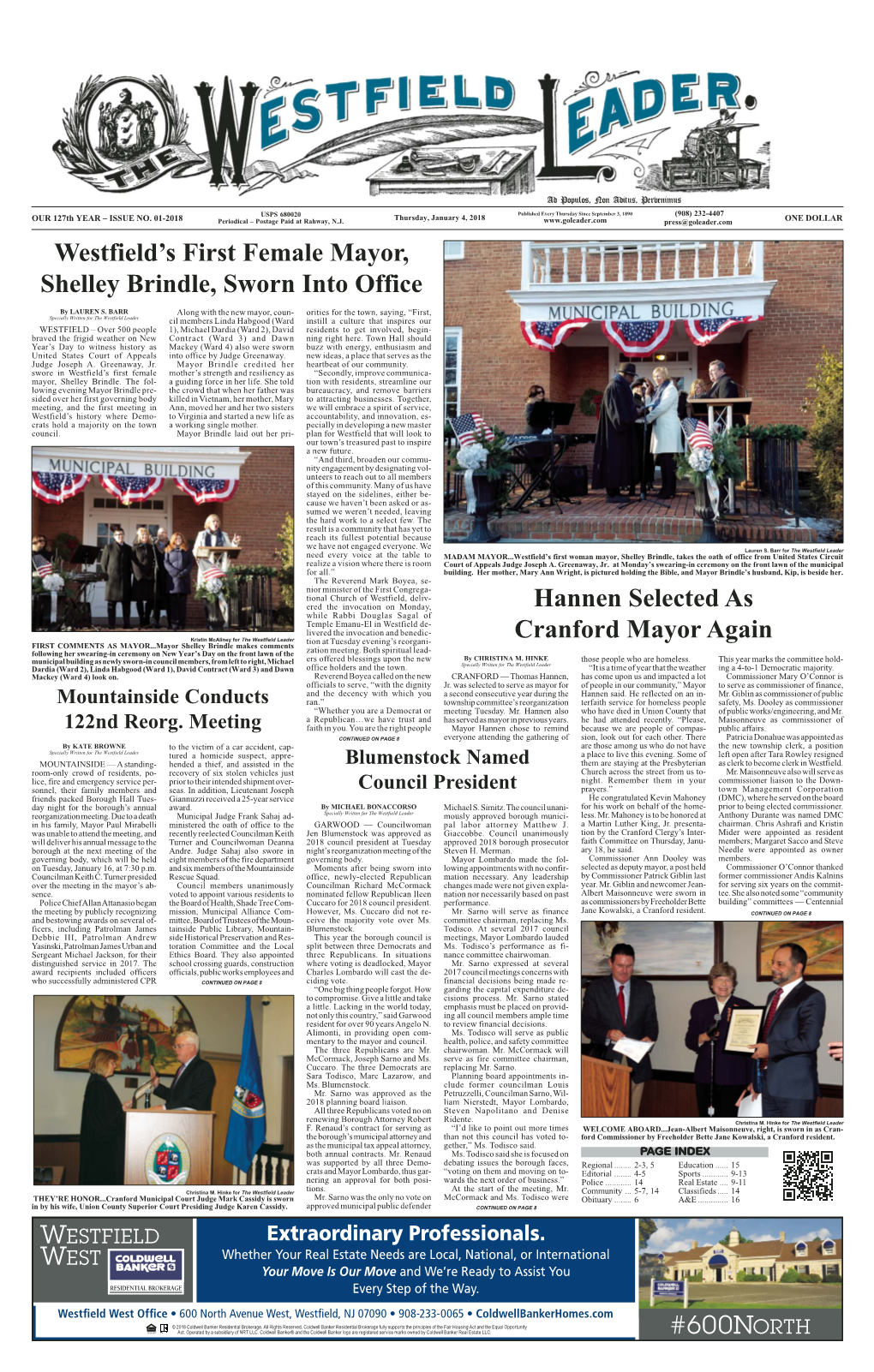 Westfield Mayor Brindle He Congratulated Kevin Mahoney Lem Needs to Be Addressed in Trenton,” for His Work on Behalf of the Homeless