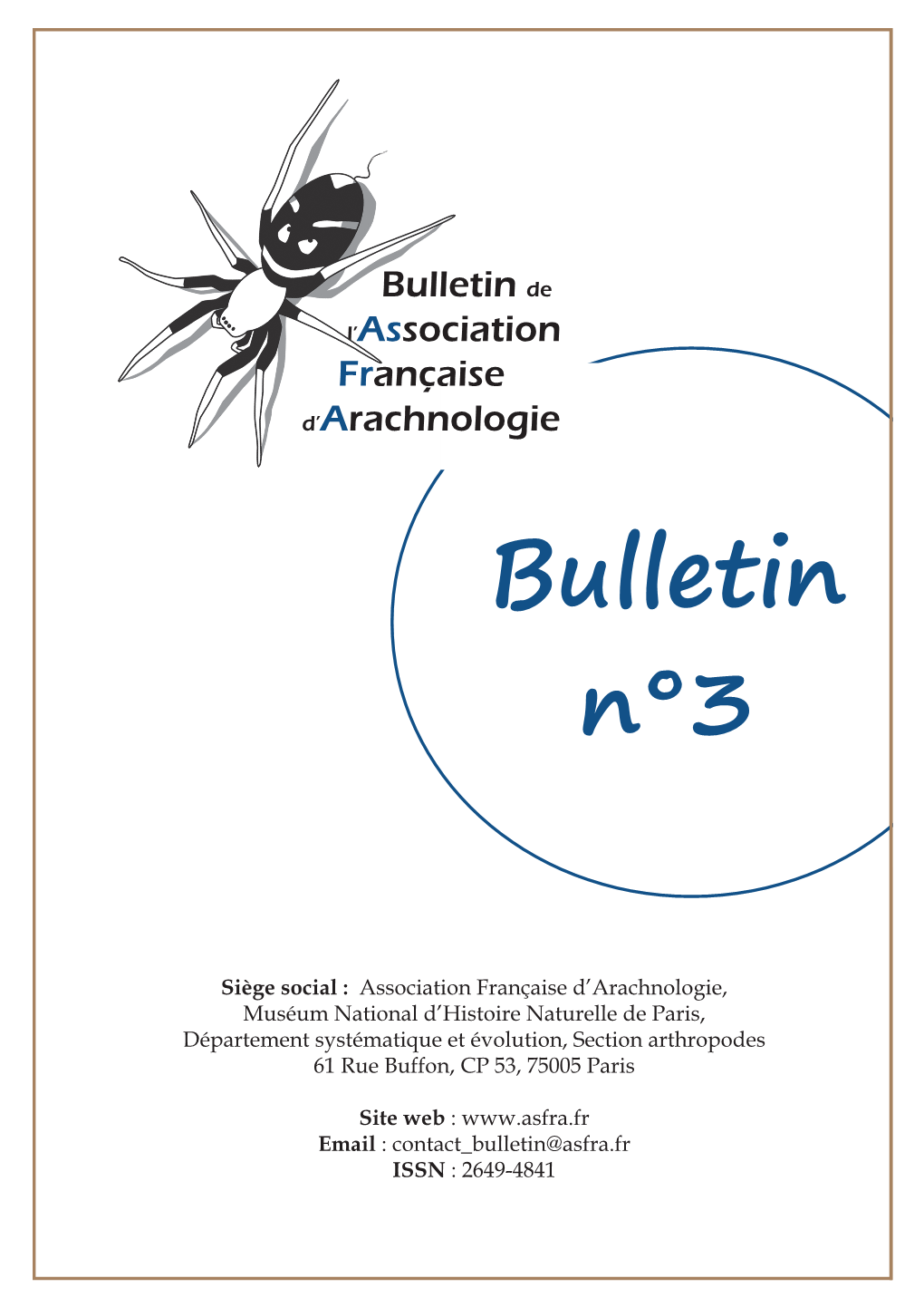 Bulletin De L’Association Française D’Arachnologie