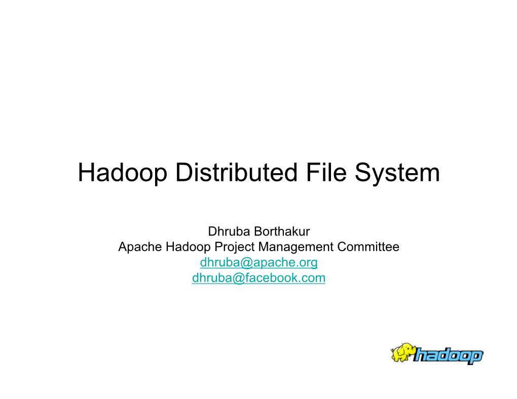 Hadoop Distributed File System