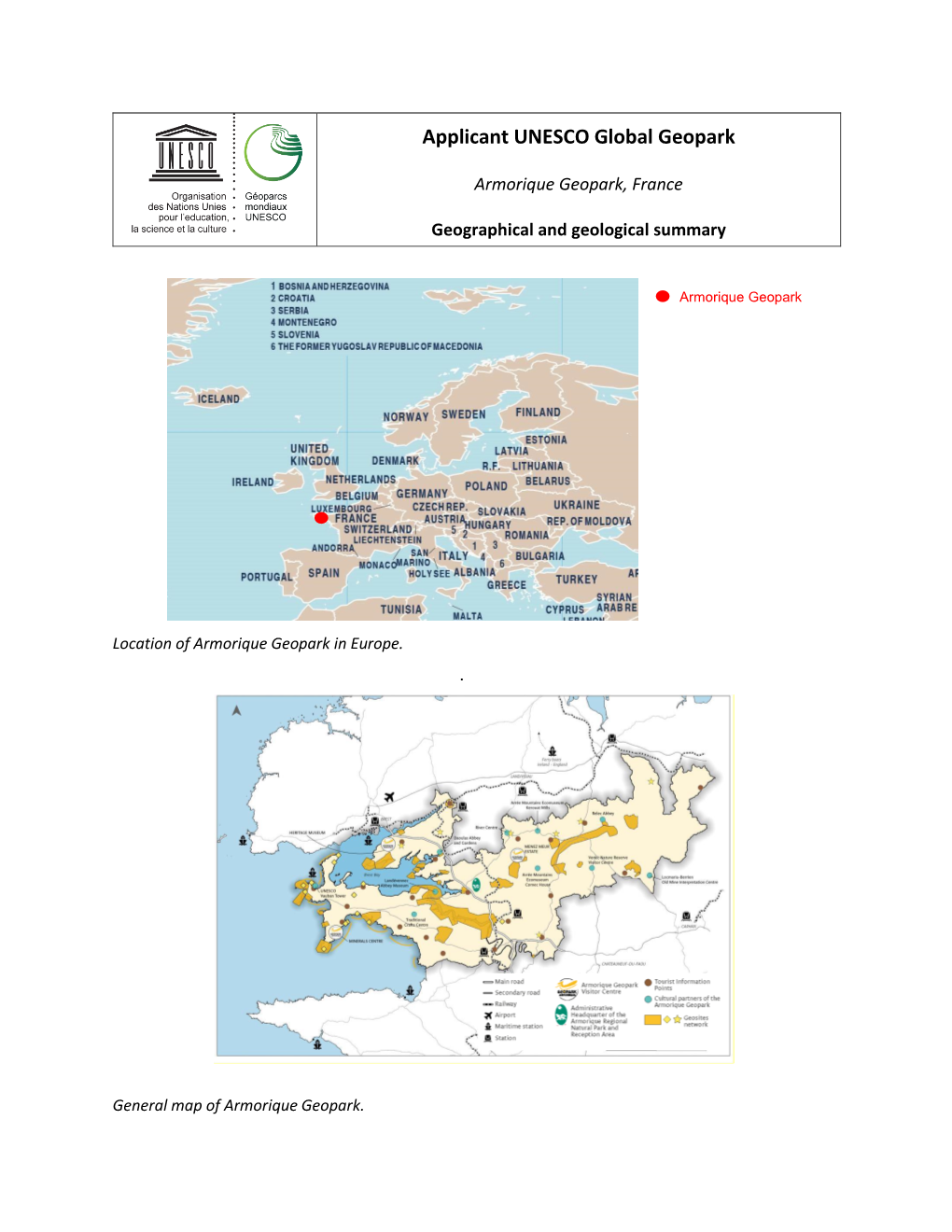 Applicant UNESCO Global Geopark