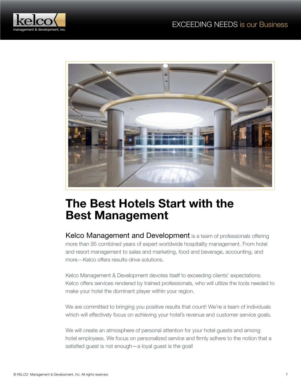 The Best Hotels Start with the Best Management