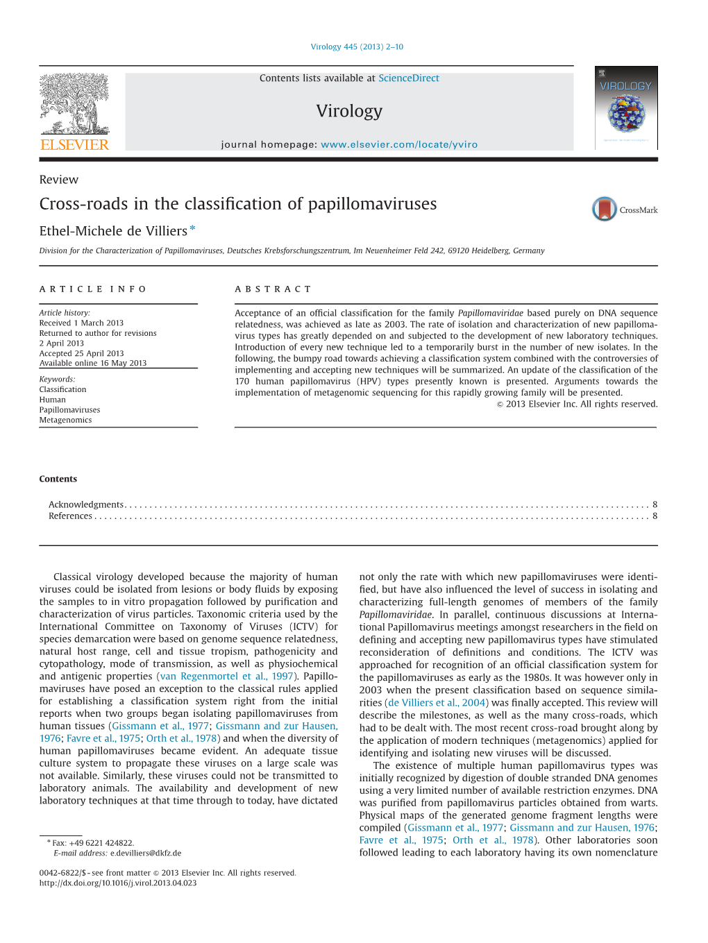 Cross-Roads in the Classification of Papillomaviruses