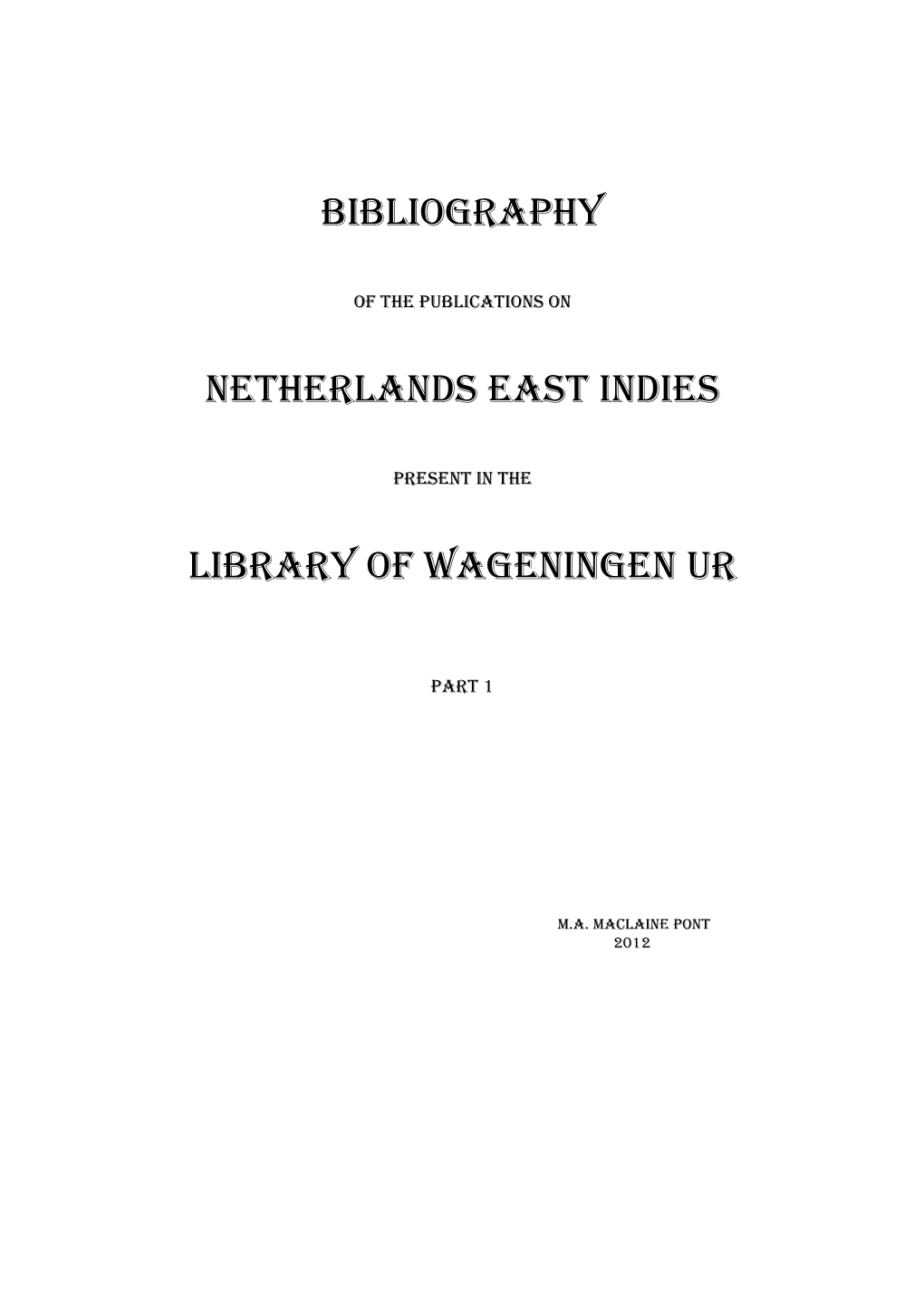 Netherlands East Indies