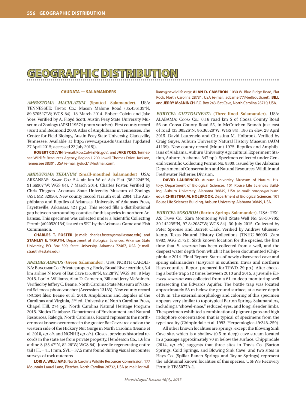 Geographic Distribution