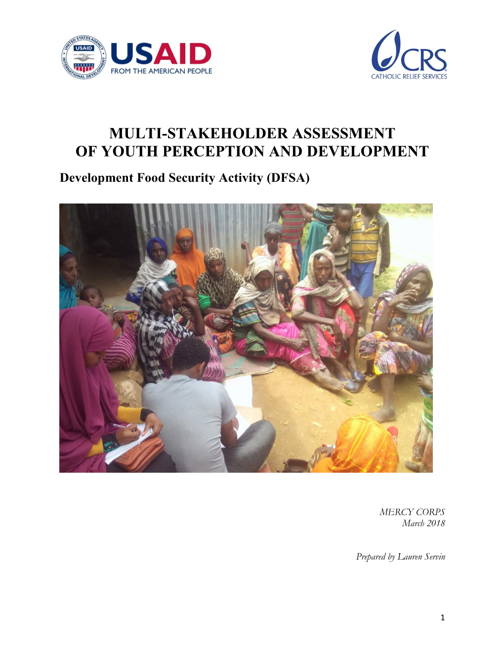 MULTI-STAKEHOLDER ASSESSMENT of YOUTH PERCEPTION and DEVELOPMENT Development Food Security Activity (DFSA)
