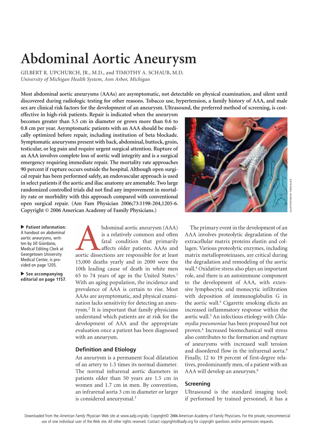 Abdominal Aortic Aneurysm GILBERT R