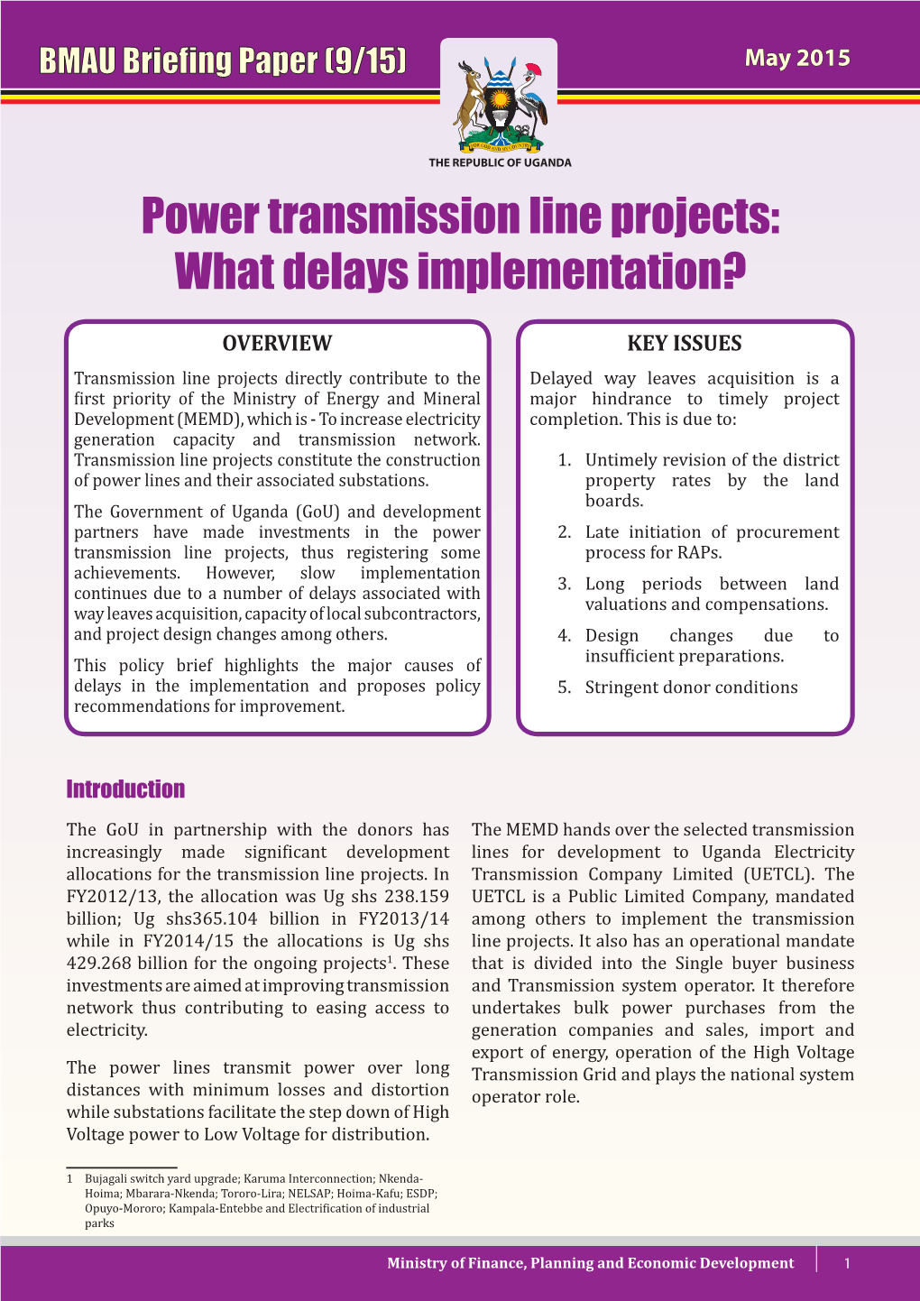 Power Transmission Line Projects: What Delays Implementation?