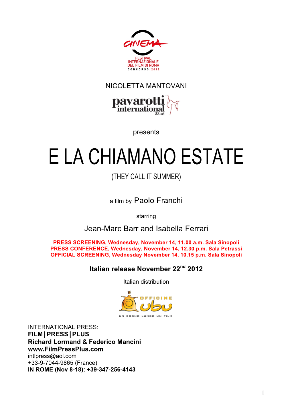 E La Chiamano Estate (They Call It Summer)