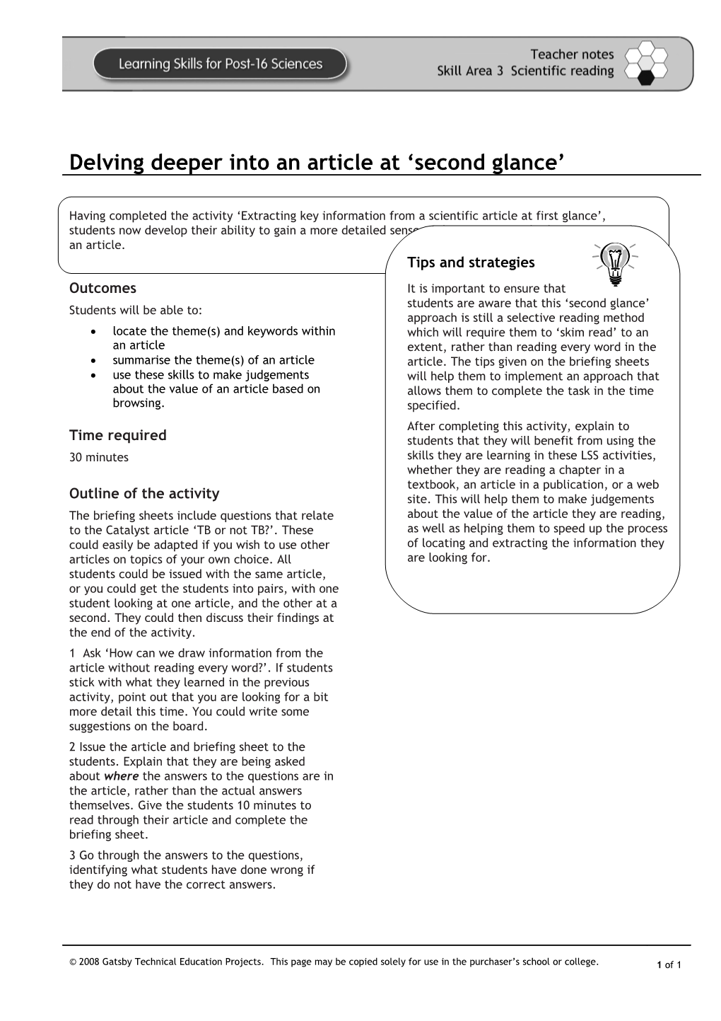 Delving Deeper Into an Article at Second Glance