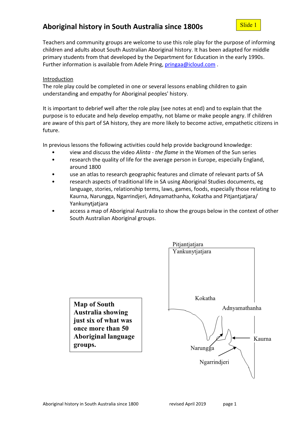 Aboriginal History in South Australia Since 1800S Slide 1