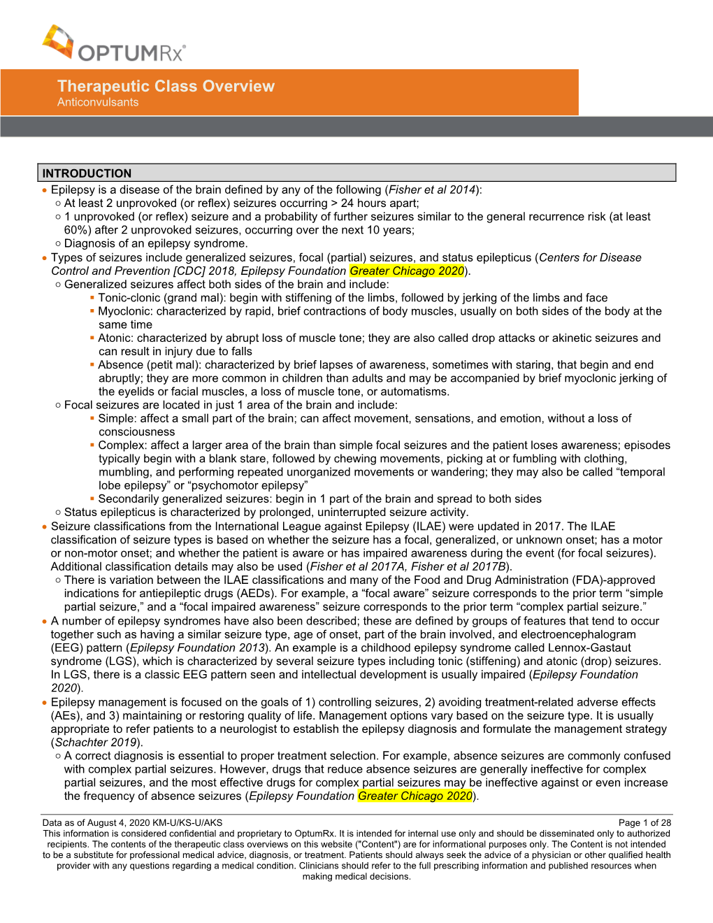 Therapeutic Class Overview Anticonvulsants