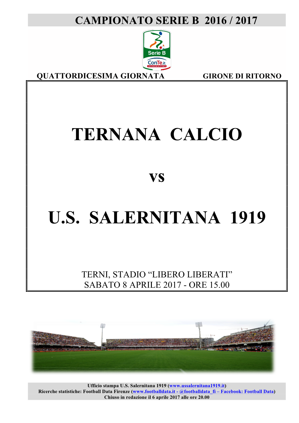 TERNANA CALCIO Vs U.S. SALERNITANA 1919