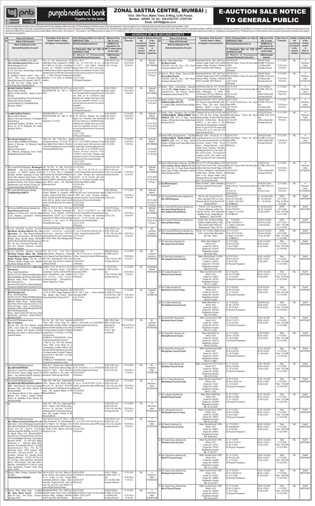 E- Auction Notice Mumbai 33X52