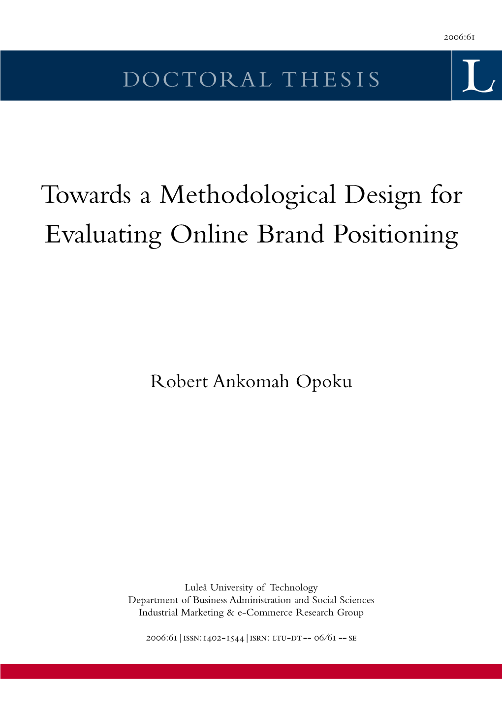 Towards a Methodological Design for Evaluating Online Brand Positioning