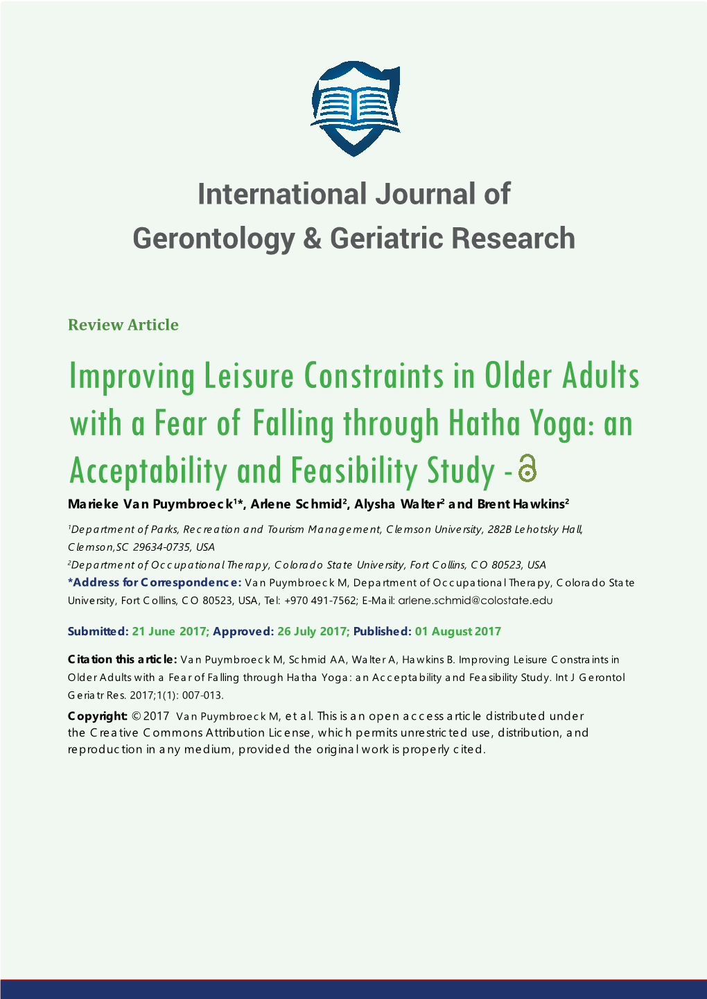 Improving Leisure Constraints in Older Adults
