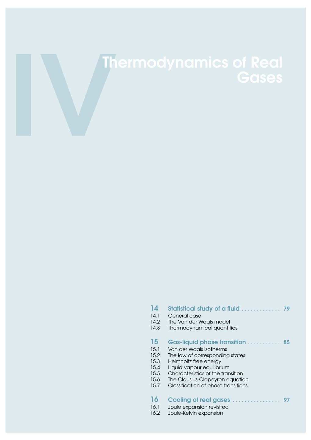 Thermodynamics of Real Gases