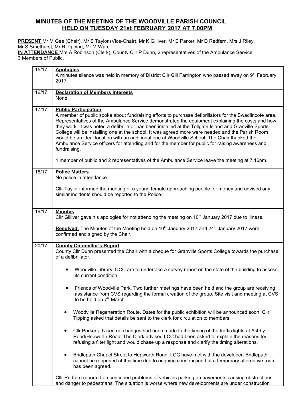 Minutes of the Meeting of The s1