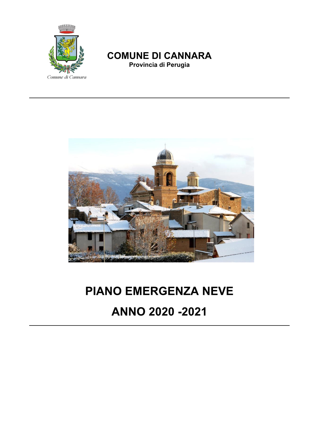 Piano Emergenza Neve Anno 2020 -2021