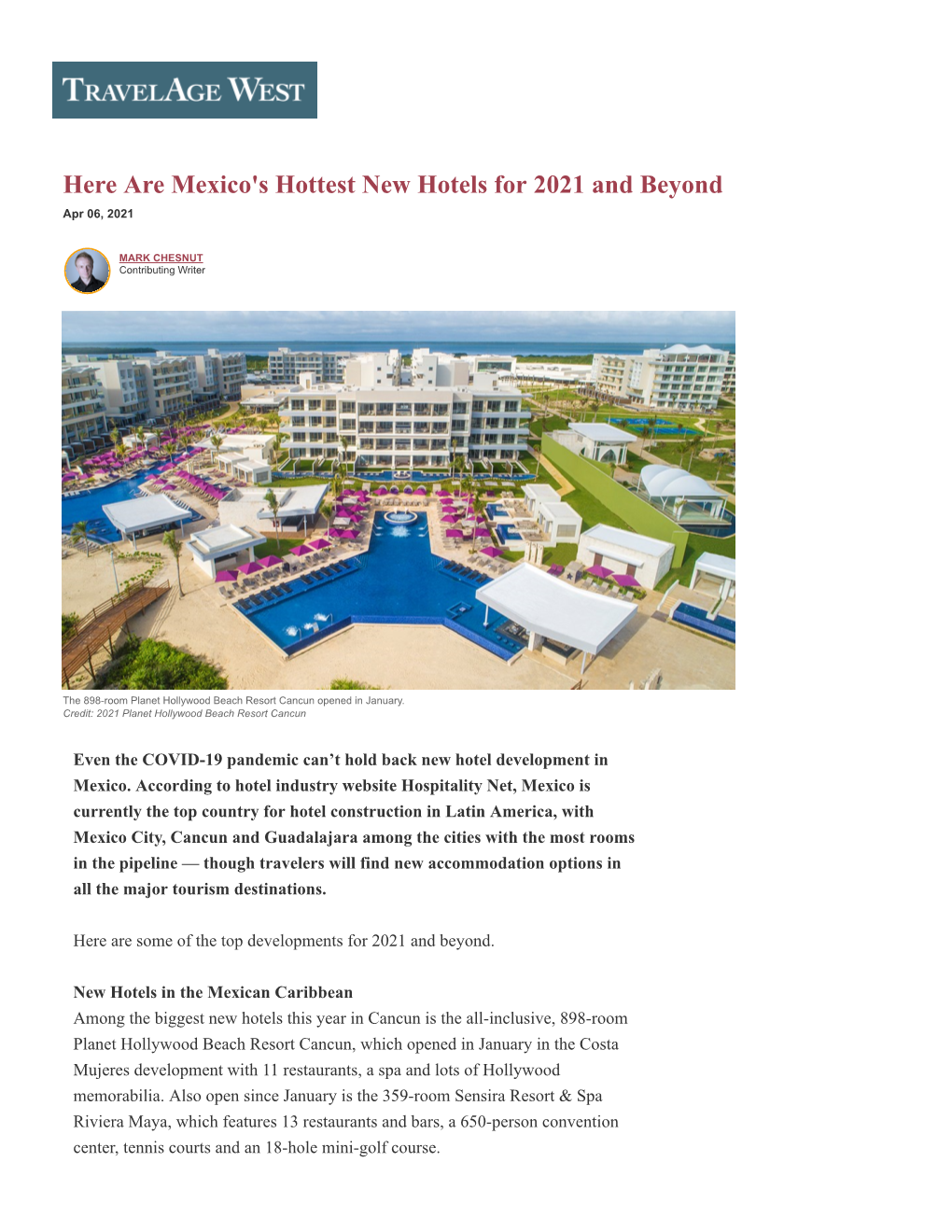 Here Are Mexico's Hottest New Hotels for 2021 and Beyond Apr 06, 2021