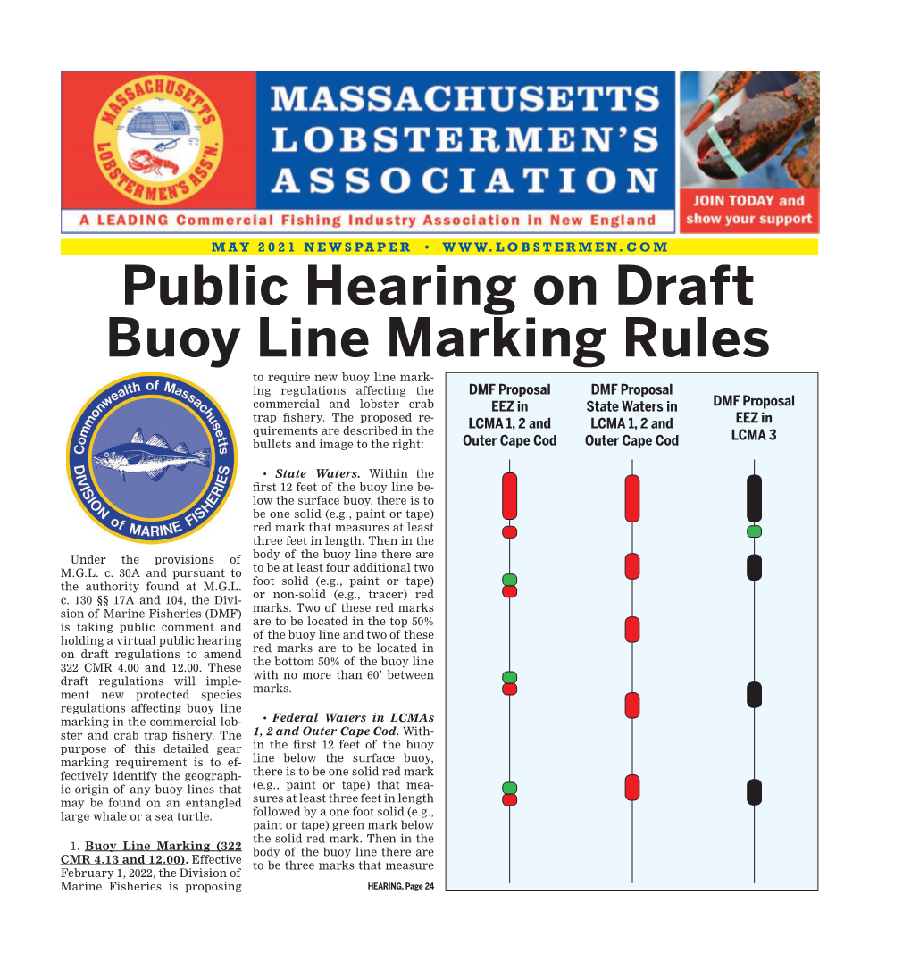 Public Hearing on Draft Buoy Line Marking Rules