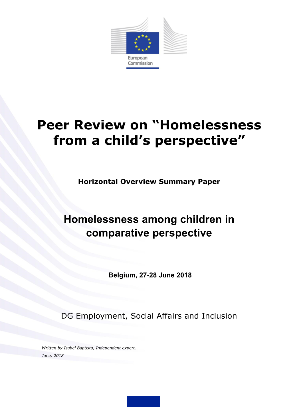 Peer Review on “Homelessness from a Child's Perspective”