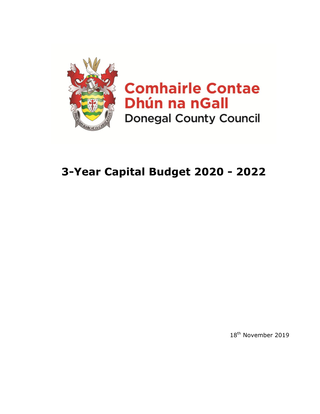 3-Year Capital Budget 2020 - 2022